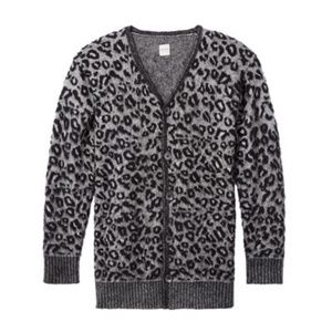 NWT REBECCA TAYLOR LA VIE LEOPARD JACQUARD CARDIGAN
